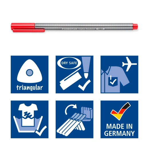 Staedtler Triplus Triangular Fineliner Pen - Pack of 20 - ستدلر - Image 5