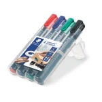 Staedtler LumoColour Permanent Marker with Chisel Tip, Pack of 4 - Staedtler