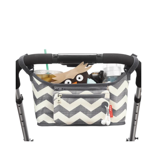 Skip Hop Universal Stroller Organizer: Insulated Beverage and Essentials Stroller Caddy, Chevron - Skip Hop - Image 2