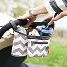 Skip Hop Universal Stroller Organizer: Insulated Beverage and Essentials Stroller Caddy, Chevron - Skip Hop - Image 5