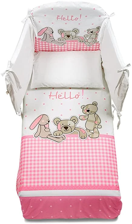 Italbaby 5 Piece Maxi Hello Bedding Set, Pink, One Size - إيتال بيبي