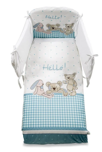 Italbaby 5 Piece Maxi Hello Bedding Set, Blue, One Size