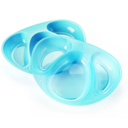 Tommee Tippee Section Plates Pack of 2, Turquoise Color Tommee Tippee Section Plates Pack of 2, Turquoise Color