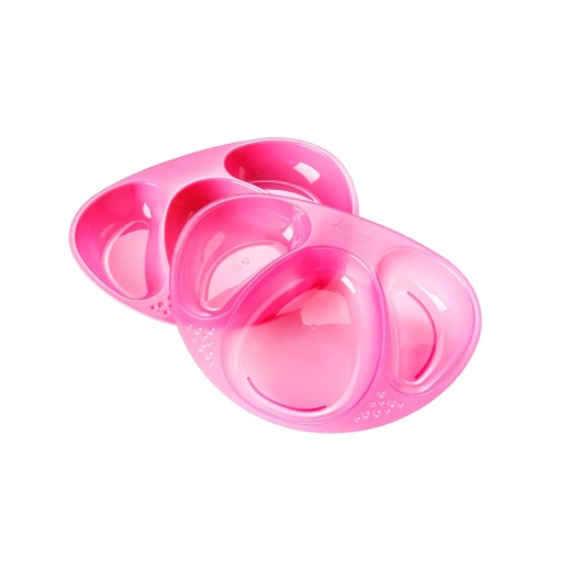 Tommee Tippee Section Plates Pack of 2, Pink Color Tommee Tippee Section Plates Pack of 2, Pink Color