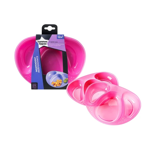 Tommee Tippee Section Plates Pack of 2, Pink Color - Tommee Tippee - Image 2