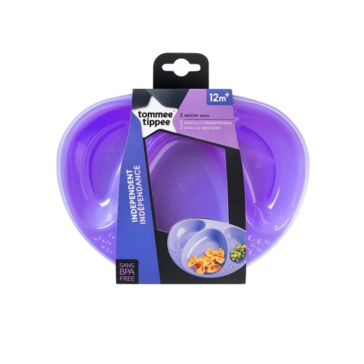 Tommee Tippee Section Plates Pack of 2, Purple Color - Tommee Tippee - Image 2