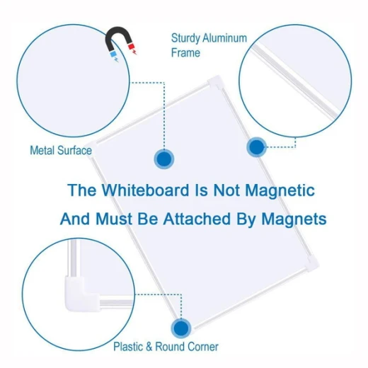 Double Sided Magnetic Whiteboard with Aluminium Frame 25x 35cm - Image 2