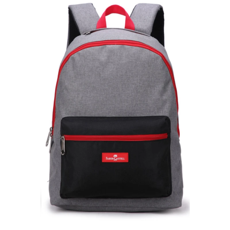 Faber-Castell Energetic Bag 1 Compt Petrol Backpack, Black&Red - فابر كاستل