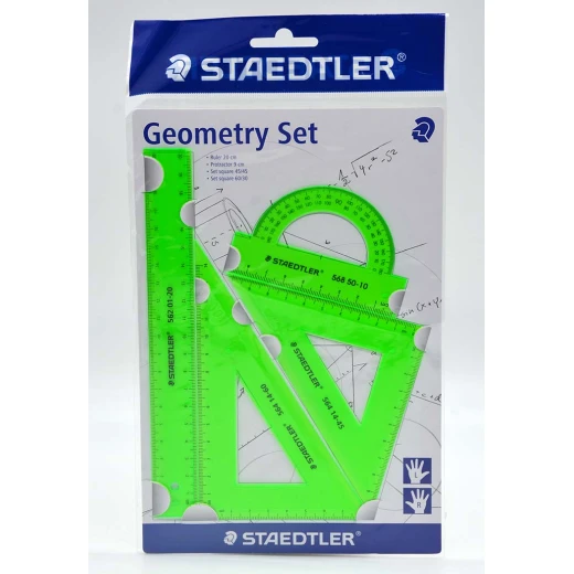 Staedtler Geometry Set 4pcs Asstd, Green Staedtler Geometry Set 4pcs Asstd, Green