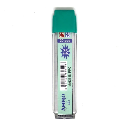 Amigo Pencil leads 0.7 75mm lead thickness 2B Office / stationery 20x each Amigo Pencil leads 0.7 75mm lead thickness 2B Office / stationery 20x each