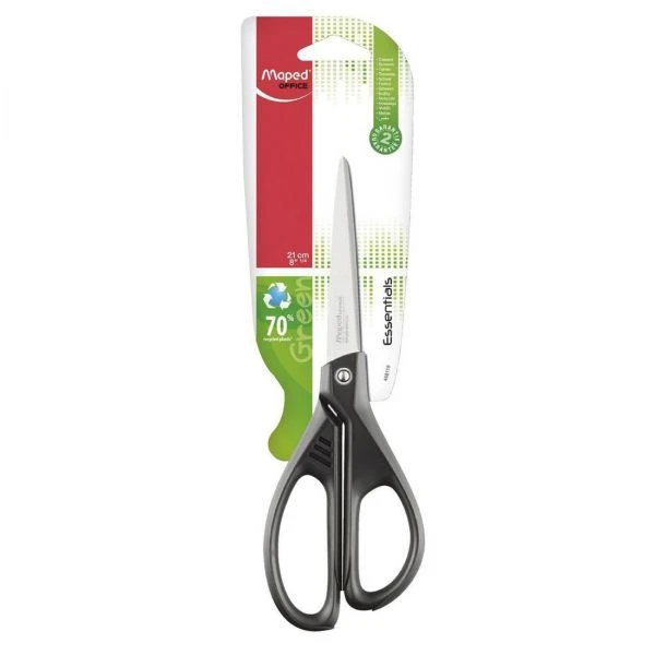 Maped Essentials Scissors Hangsell 21cm, Black - Maped