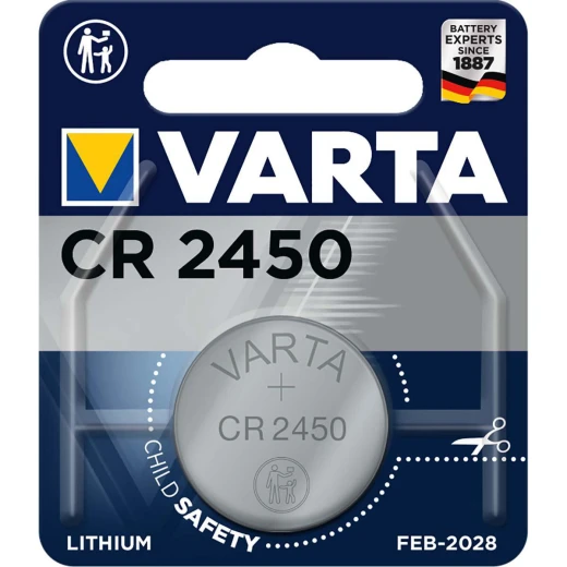 Varta CR 2450 620mAh 3v Lithium Coin Cell Battery Varta CR 2450 620mAh 3v Lithium Coin Cell Battery
