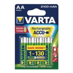 Varta accumulator, type AA, 2100 mAh, 4 pcs, size 14 x 14 x 50, mm