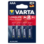 Varta Alkaline Max Tech AAA بطاريات ، 4 عبوات (أزرق / أحمر) - فارتا