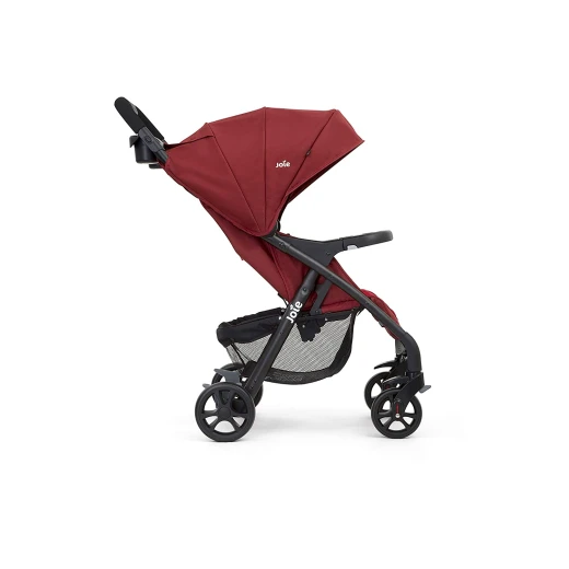 Joie Muze LX Cranberry Stroller: Lightweight and Compact Baby Stroller for Newborns and Toddlers. Features a One-Hand Fold, Parent and Child Trays, and a Stylish Design for Easy Travel and Convenience. - Joie - Image 2