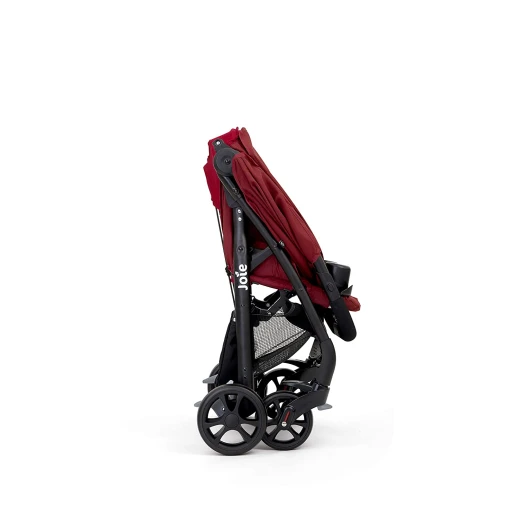 Joie Muze LX Cranberry Stroller: Lightweight and Compact Baby Stroller for Newborns and Toddlers. Features a One-Hand Fold, Parent and Child Trays, and a Stylish Design for Easy Travel and Convenience. - Joie - Image 3