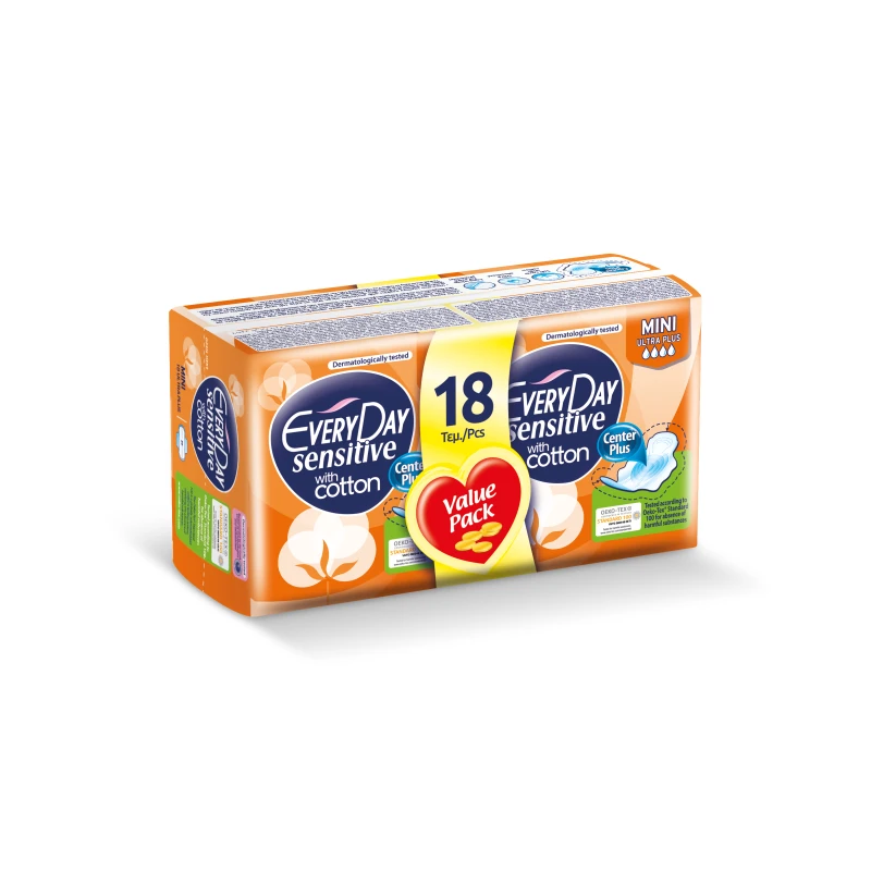 Everyday Mini Sanitary Pads for Sensitive Skin, 18 pcs - EveryDay