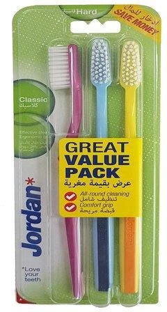 Jordan Toothbrush Classic Hard 3 pack Jordan Toothbrush Classic Hard 3 pack