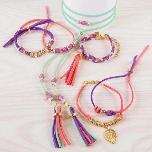 Make It Real - Gold-Link Suede Bracelets - Make it real - Image 2
