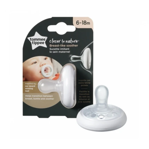 Tommee Tippee Breast Like Soothers 6-18 Months White Color Tommee Tippee Breast Like Soothers 6-18 Months White Color