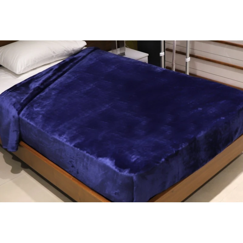 Nova velour blanket doux king navy - Nova Home