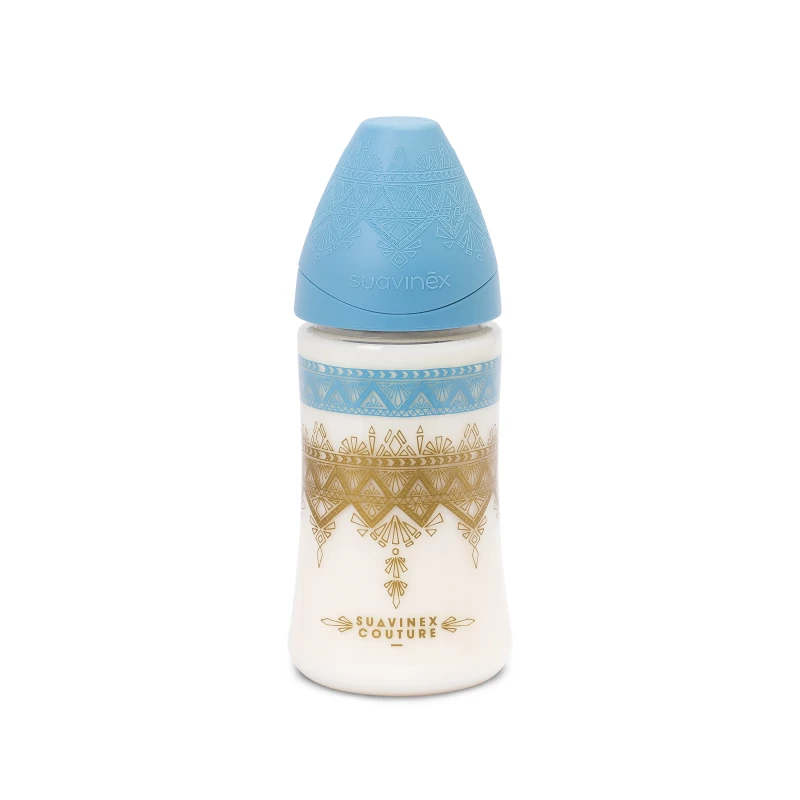 Suavinex - Premium Silicone Feeding Bottle 270ml - Light Blue - سوافينكس