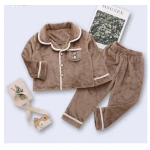 Colorland Pijama Top + Bottom For Kids - 9-10 Years - Brown - Colorland