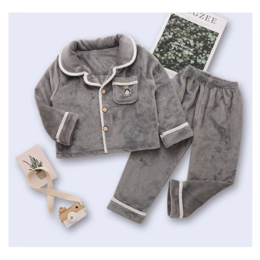 Colorland Pijama Top + Bottom For Kids - 9-10 Years - Grey - Colorland - Image 2
