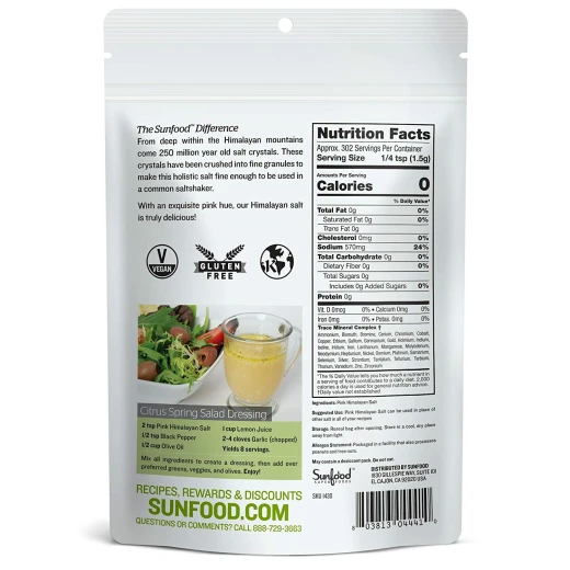 Sunfood Salt, Himalayan Pink, Fine 454g - سن فود - Image 4