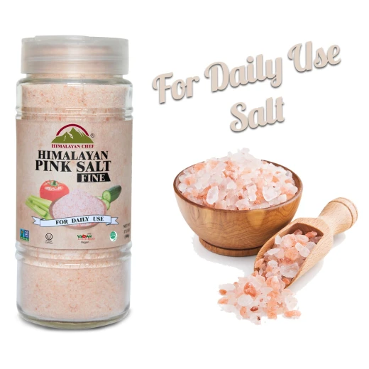 Himalayan Chef Pink Fine Salt Glass Shaker and Jar 500g - Himalayan Chef - Image 3