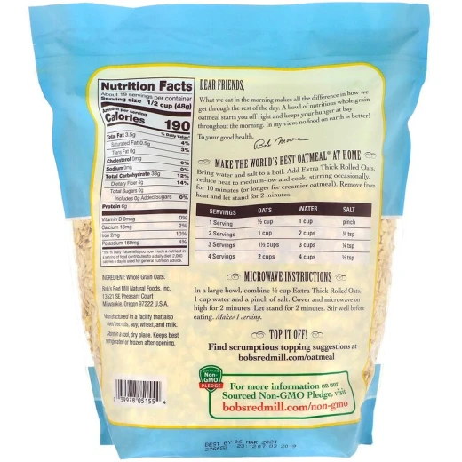 Bob's Red Mill Old Fashioned Rolled Oats 907g - Bob's Red Mill - Image 2