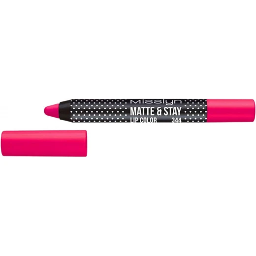 Misslyn Matte and Stay Lip Color, Number 344, Pink - Misslyn Cosmetics - Image 2