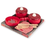 Melissa And Doug Deluxe Wooden Kitchen Accessory Creative Kids Play Pots Pans - ميليسا اند دوج