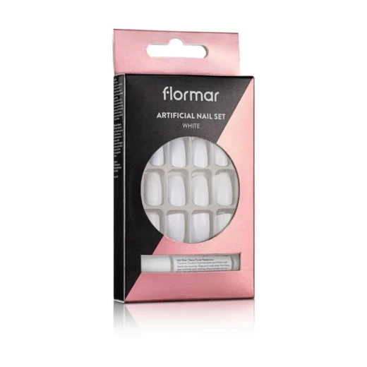 Flormar White Fake Nail Set - Artificial Nail Set White Flormar White Fake Nail Set - Artificial Nail Set White