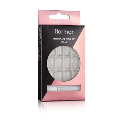 Flormar Transparent Fake Nail Set - Artificial Nail Set Clear
