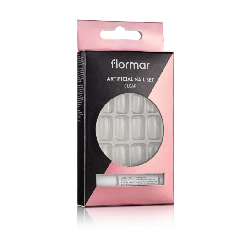Flormar Transparent Fake Nail Set - Artificial Nail Set Clear - Flormar