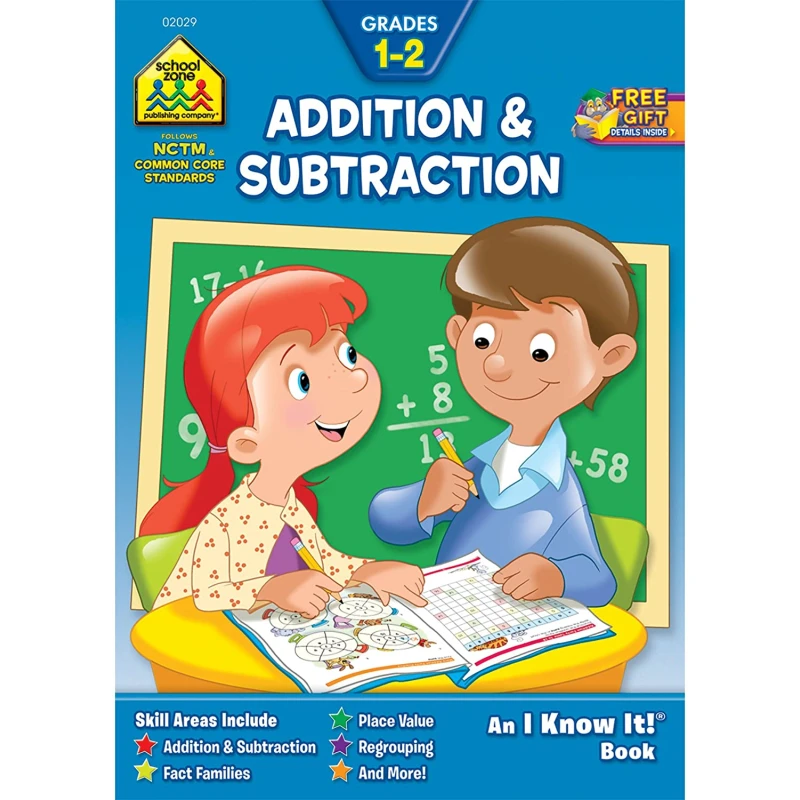 School Zone Addition & Subtraction Workbook for Grades 1 & 2: Math Practice for Early Learners - School Zone