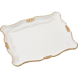 Madame Coco - White Leafed Tray - Small 31*25 cm