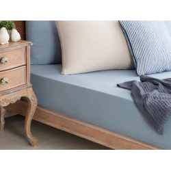 Madame Coco - Combed Cotton Fitted Sheet - King, Indigo