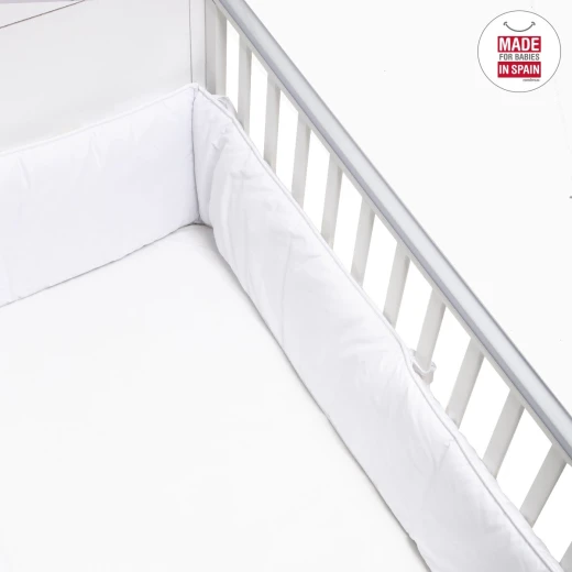 Cambrass - Cot Bumper 360x30x3 cm Liso E White - كامبراس - Image 3