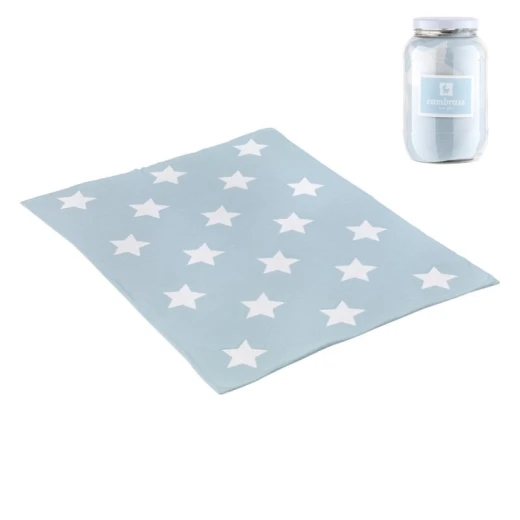 Cambrass - Baby Cotton Blanket 80 x100 x1 cm Star Blue Cambrass - Baby Cotton Blanket 80 x100 x1 cm Star Blue