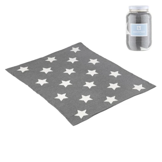 Cambrass - Baby Cotton Blanket 80 x100 x1 cm Star Grey Cambrass - Baby Cotton Blanket 80 x100 x1 cm Star Grey