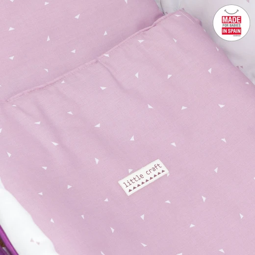 Cambrass Quilted Lune Baby Basket 44 x 81 cm, Be Range, Origami Pink - كامبراس - Image 2