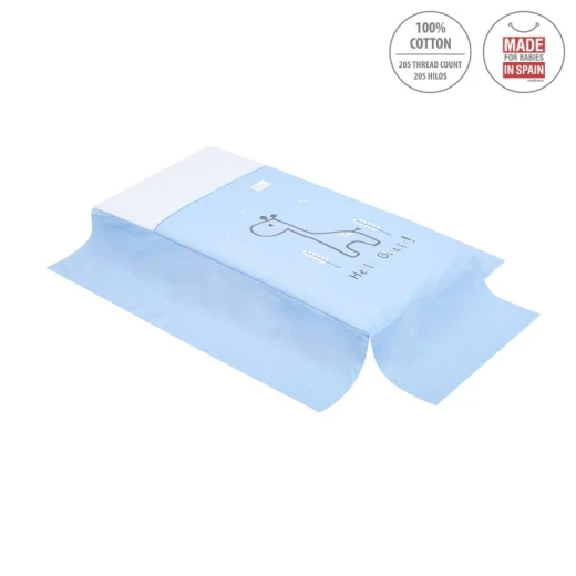 Cambrass - Set 2 Pcs.bedspread W/s Cot 60 Be Giraffe Blue 60x120x3 cm - كامبراس - Image 6