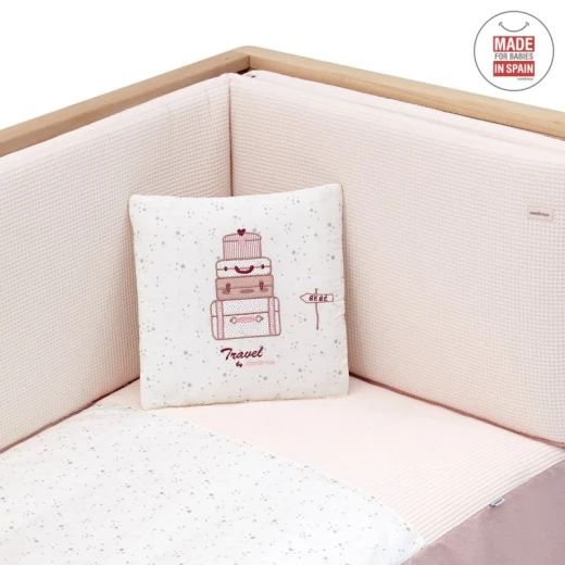Cambrass - Set 2 Pcs.bedspread W/s Cot 60 Sky Pink 60x120x3 cm - كامبراس - Image 7