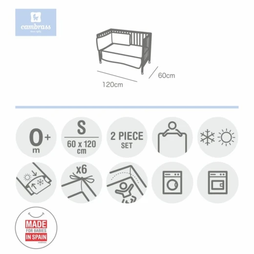 Cambrass - Set 2 Pcs.bedspread W/s Cot 60 Sky Pink 60x120x3 cm - كامبراس - Image 3