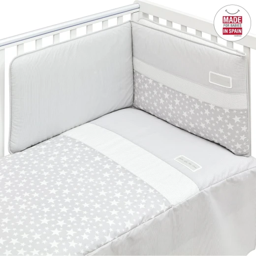 طقم مفرش سرير + حاجز 60×120 سم لون رمادي نجمي من كامبراس - كامبراس - Image 2