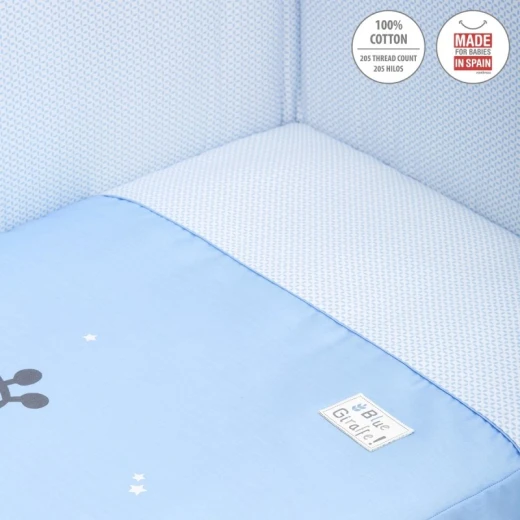 Cambrass  - Set 2 Pcs.bedspread W/s Cot 70 Be Giraffe Blue 70x140x3 cm - Cambrass - Image 3