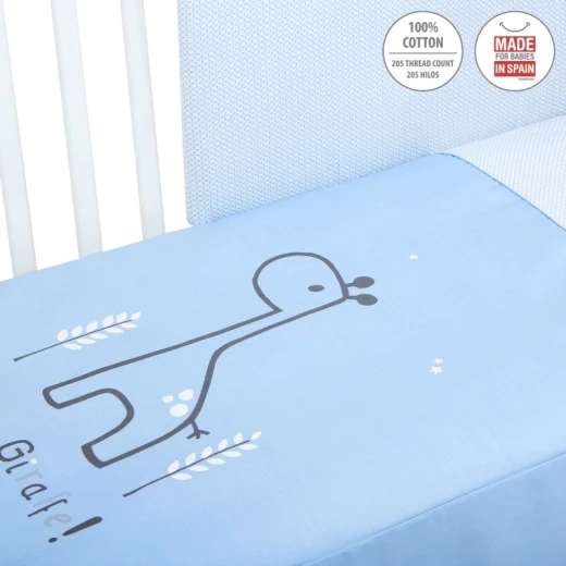 Cambrass  - Set 2 Pcs.bedspread W/s Cot 70 Be Giraffe Blue 70x140x3 cm - Cambrass - Image 2