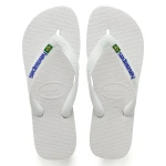 Havaianas Brasil Logo Flip Flops White Size 39-40 - Havaianas